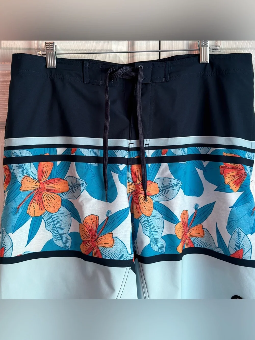 Ron Jon Surf Shop Men’s Blue Floral Print Board Shorts Size 34